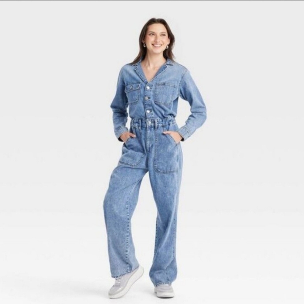 Universal Thread Light Blue Denim Jumpsuit
